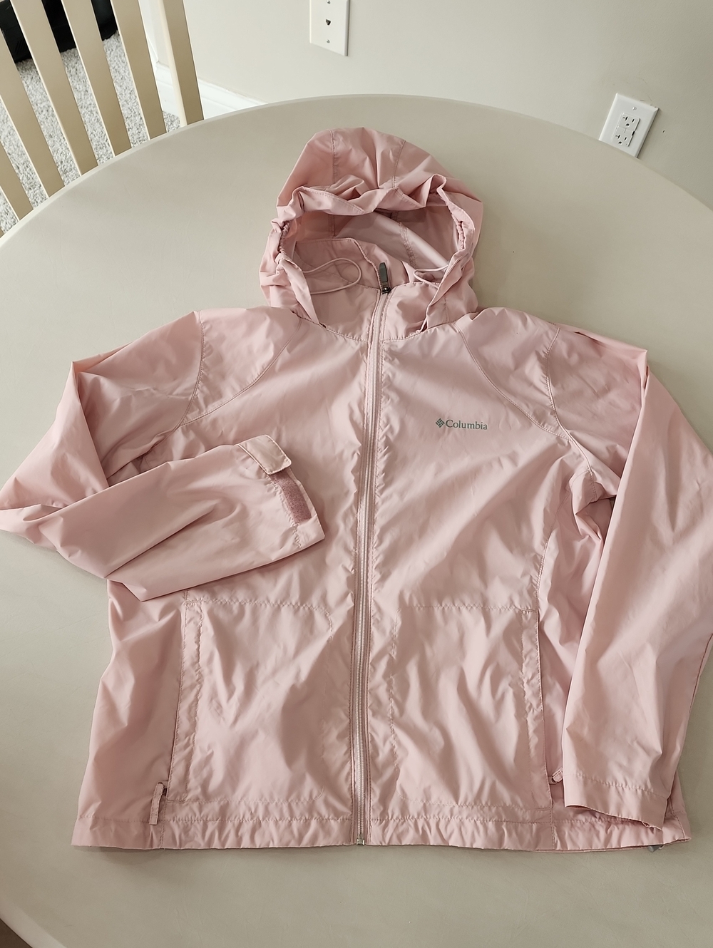 Columbia Pink Hooded Womens' XXL Rain Jacket